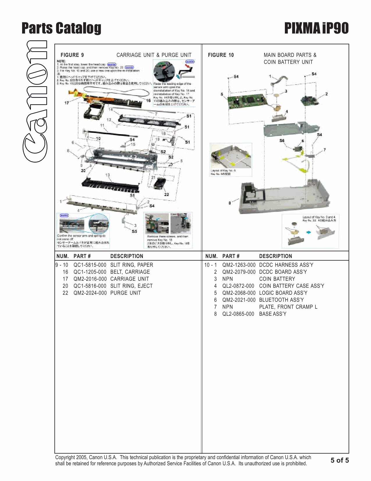 Canon PIXMA iP90 Parts Catalog-6